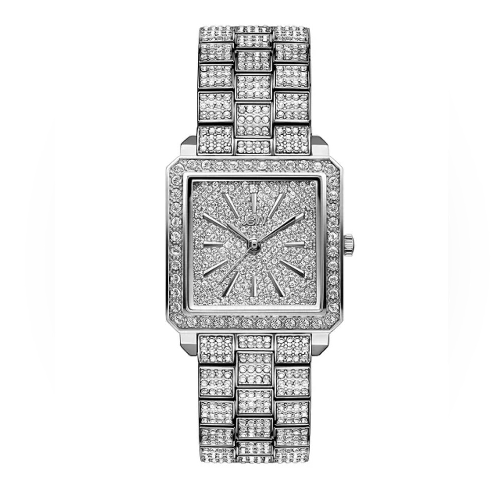Gorgeous JBW Women’s Cristal Silver Tone Stainlesss Steel Watch, 28mm - NEW